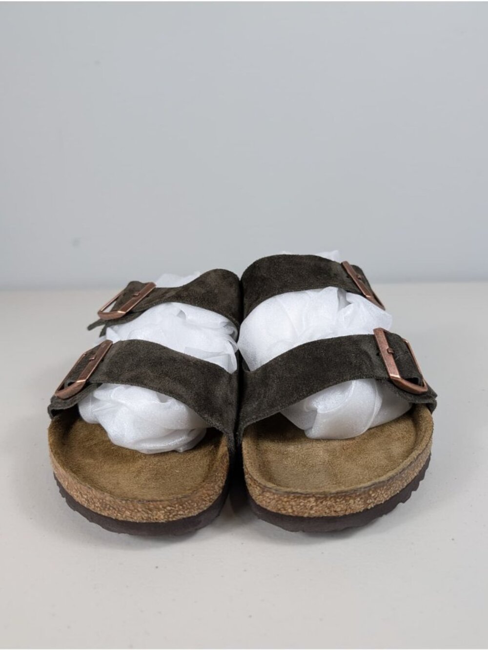 Birkenstock Arizona Suede sandals in a mocha brown unisex W10 M8